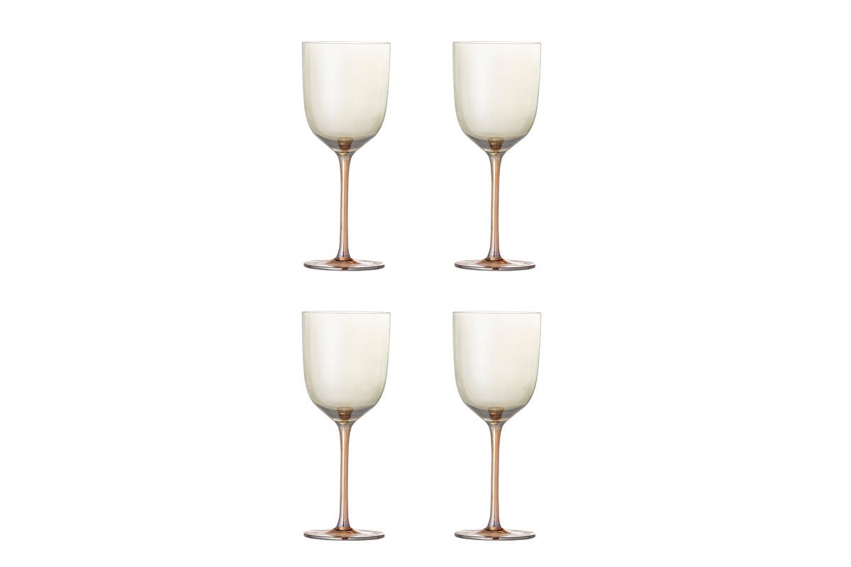 Celeste Weingläser Glas in Bronze mit Perlmuttrand, 4er-Set