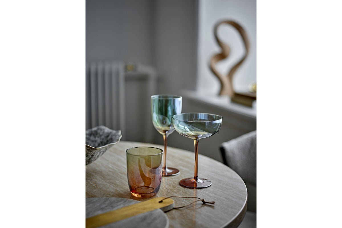 Celeste Weingläser Glas in Bronze mit Perlmuttrand, 4er-Set