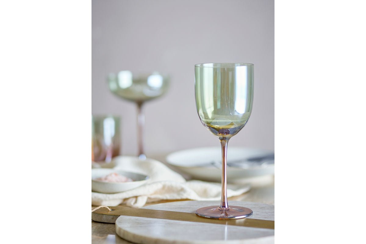 Celeste Weingläser Glas in Bronze mit Perlmuttrand, 4er-Set