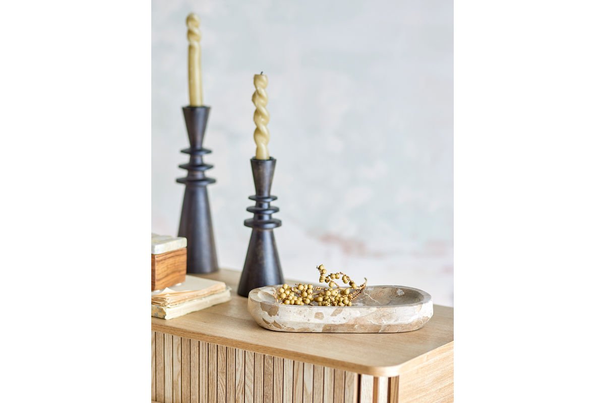 Ardesia Tablett Polierter Naturmarmor in Hellen Ton Naturton