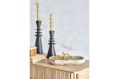 Ardesia Tablett Polierter Naturmarmor in Hellen Ton Naturton