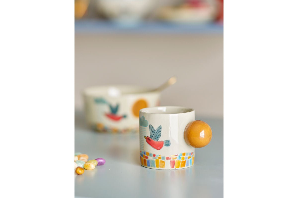 Tasse Zephyr – Natur, aus Steingut, Handgefertigt
