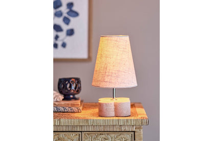 Tischlampe Keldinor – Elegante Beige Steingut Design