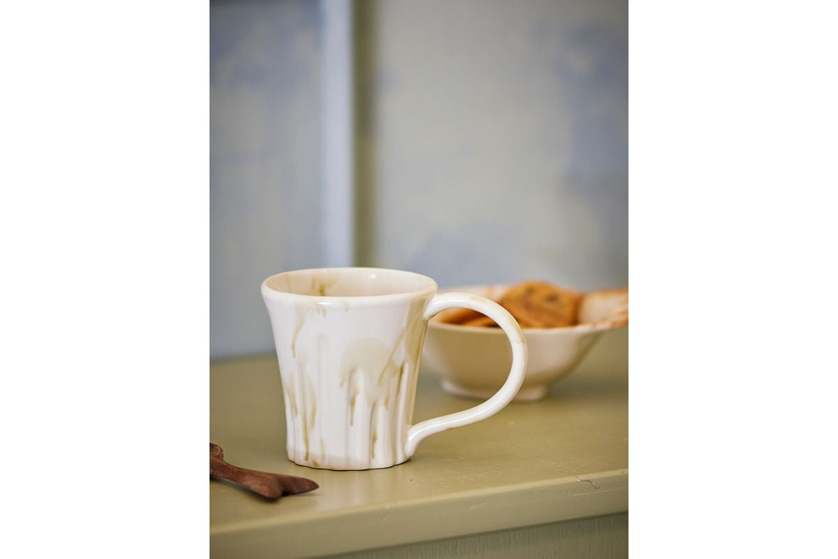 Luxusbetten24 Verdo Premium Becher-Set aus Grünem Steingut 4-teilig