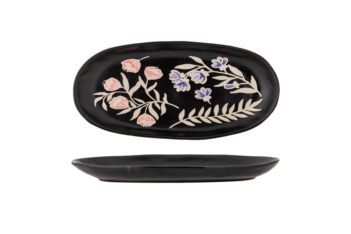 Luxusbetten24 Servierplatte Maribel Geprägtes Blumendesign Bunt für Tisch