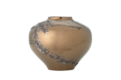 Luxusbetten24 Vase „Golden Scar“ aus Steingut Goldbraun