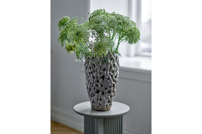 Luxusbetten24 Vase Flecht aus Steingut Creme