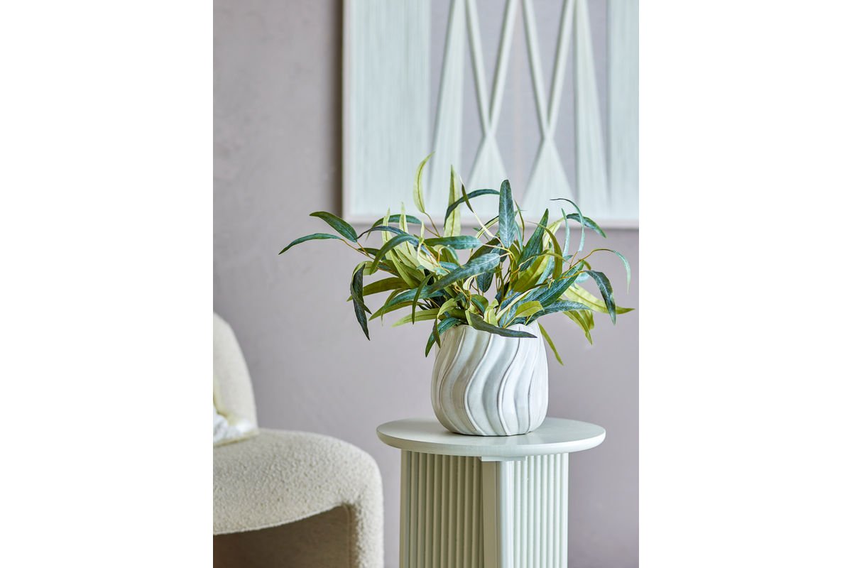 Blumentopf Alvane – Weißes Steingut