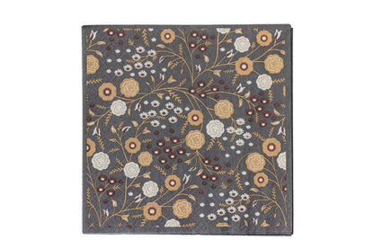 Luxusbetten24 Elise Papierserviette 33×33 cm Natur Florales Design Set