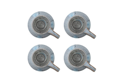 Elvion Becher-Set aus Blauem Steingut 4‑teilig, Blau, für den Alltag