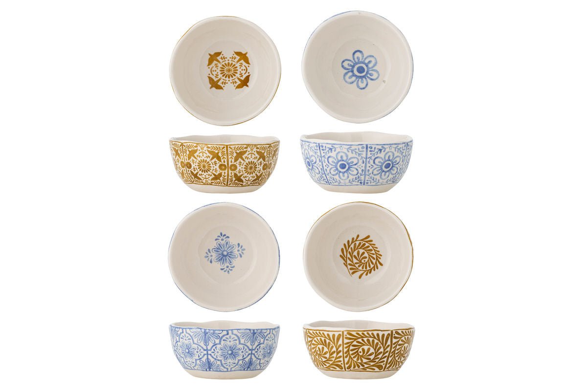 Savio Schalen Set – Blau‑Goldes Muster, 4‑er‑Set