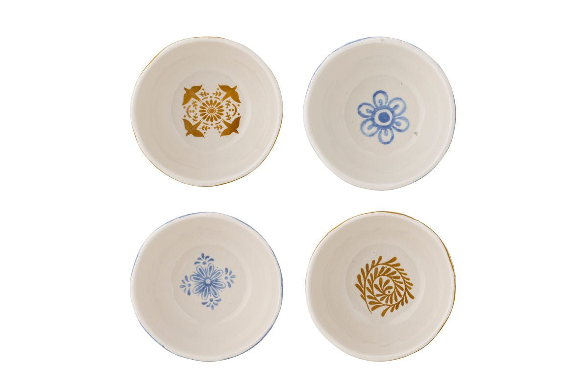 Savio Schalen Set – Blau‑Goldes Muster, 4‑er‑Set