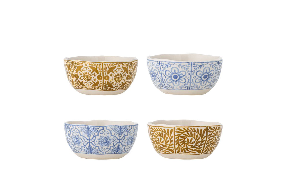Savio Schalen Set – Blau‑Goldes Muster, 4‑er‑Set