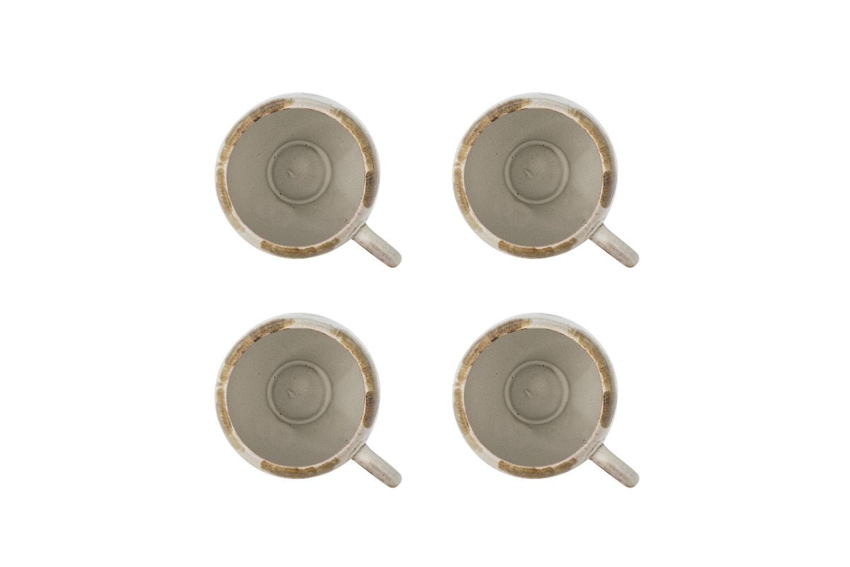 Luxusbetten24 Tassen-Set Salen Elegant Braunes Steingut 4‑teilig Kaffeegenuss