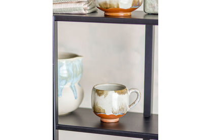 Luxusbetten24 Tassen-Set Salen Elegant Braunes Steingut 4‑teilig Kaffeegenuss