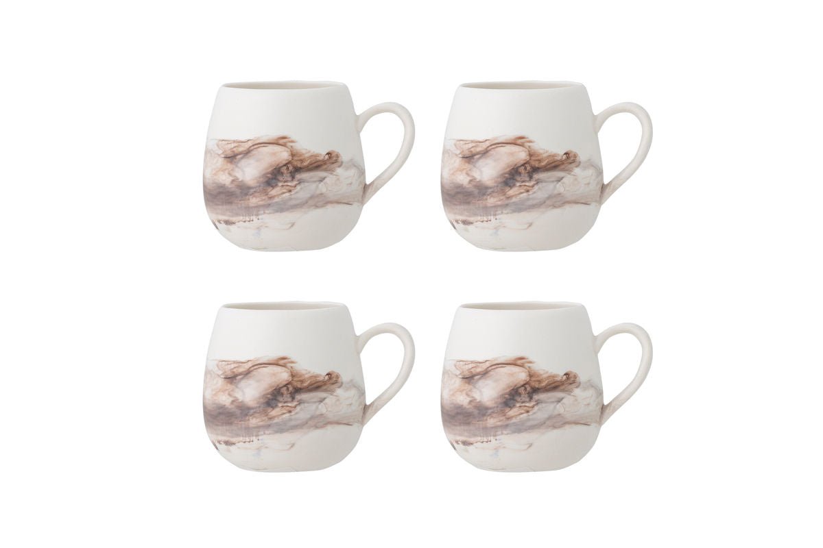 Arvona Tassen‑Set Braun Steingut 4‑Teilig Für Kaffee Im Set