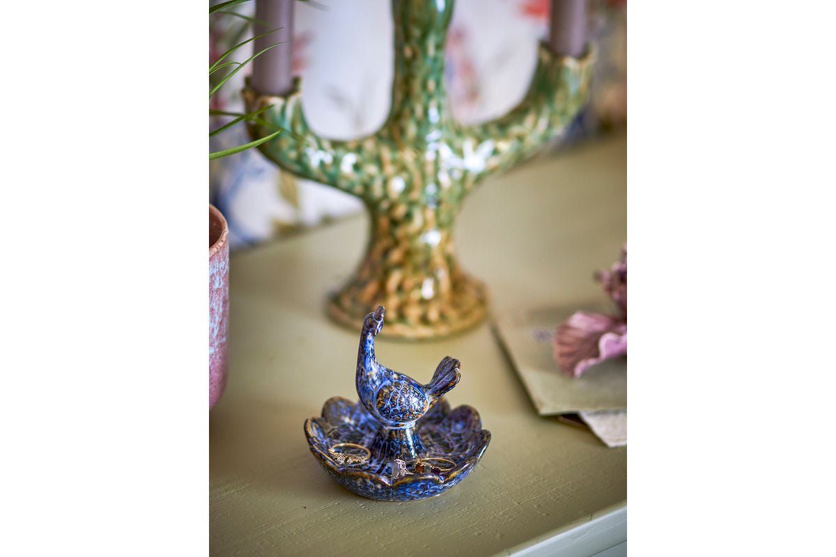 Luxusbetten24 Keldor Schale aus Steingut, Blau, Handgefertigt Design