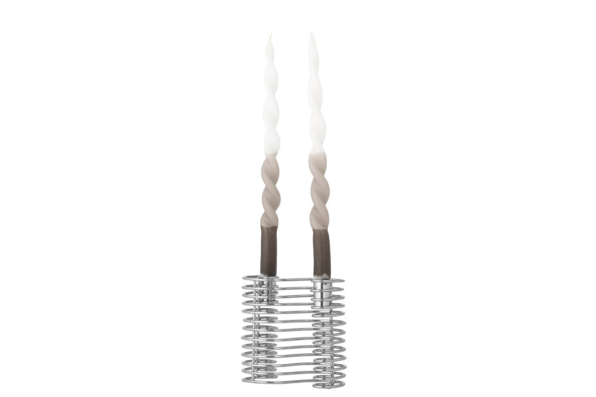 Wella Kerzenhalter aus Verchromtem Eisen, Silber