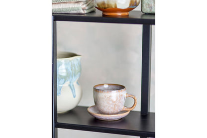 Luxusbetten24 Becher-Set Skaro Blau Steingut mit Untertasse (4-Teilig)