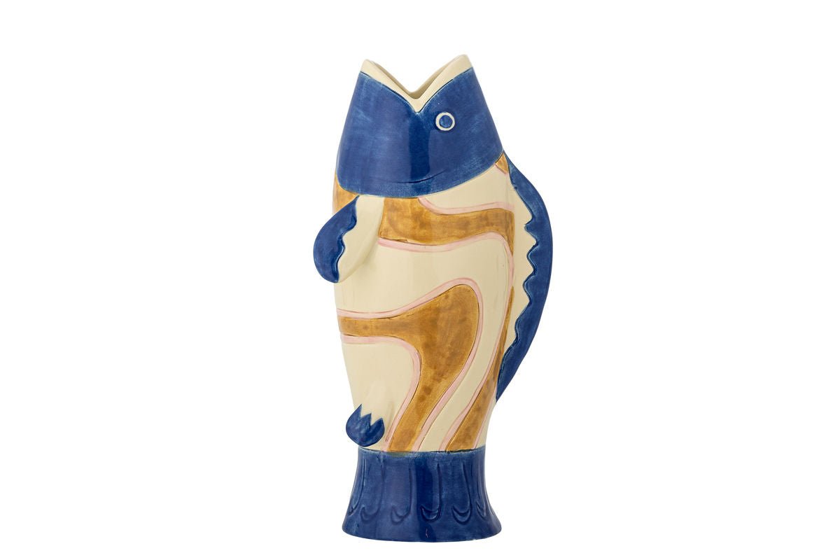 Luxusbetten24 Maris Vase Blaues Steingut Blau