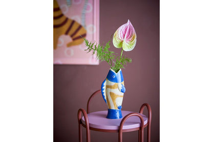Luxusbetten24 Maris Vase Blaues Steingut Blau