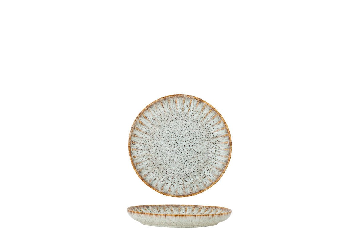 Luxusbetten24 Teller Arden Steingut Grau‑Beige Klassisches Modernes Essgeschirr