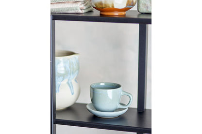 Luxusbetten24 Becher-Set Skaro Blau Steingut mit Untertasse (4-Teilig)