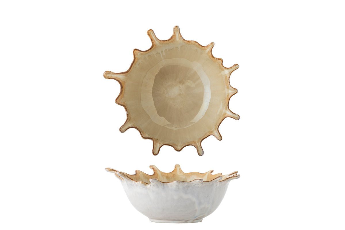 Luxusbetten24 Schale Mata Steingut mit reaktiver Glasur Gold