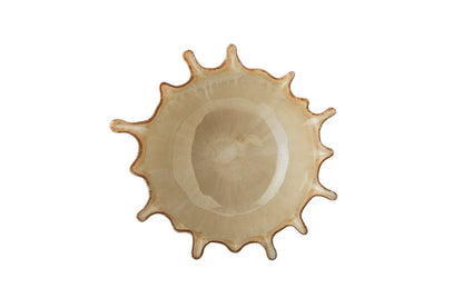 Luxusbetten24 Schale Mata Steingut mit reaktiver Glasur Gold