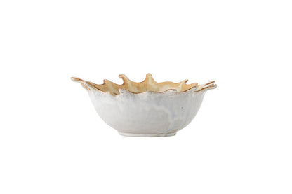 Luxusbetten24 Schale Mata Steingut mit reaktiver Glasur Gold