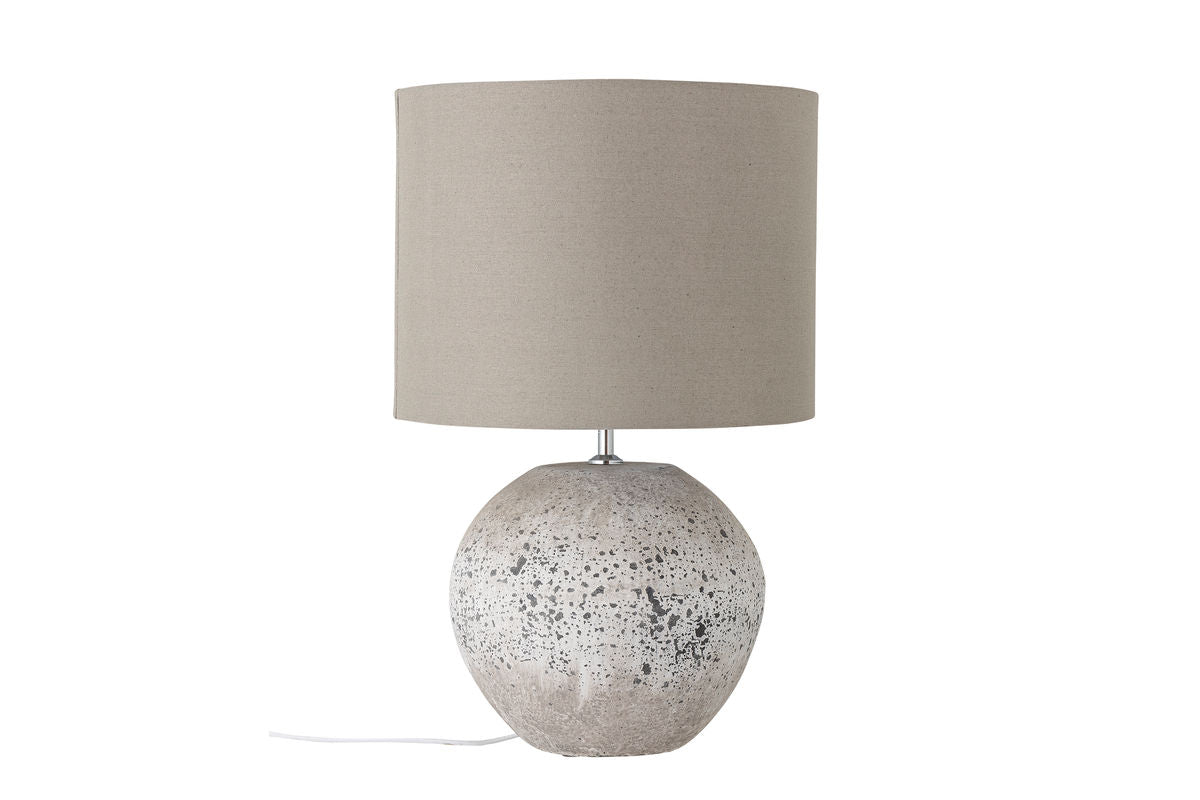 Luxusbetten24 Tischlampe Marbey aus Steingut Handgefertigt Beige Wohnzimmer