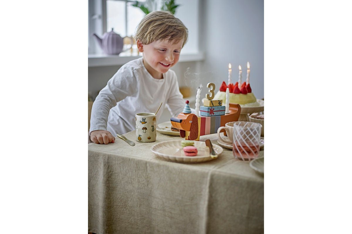 Kinder-Geschirr-Set „Milu“ – Naturfarbenes Steingut (3‑teilig)