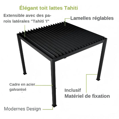 ByteLike Pergola De Lamas Orientables Negro 3x3 Metros
