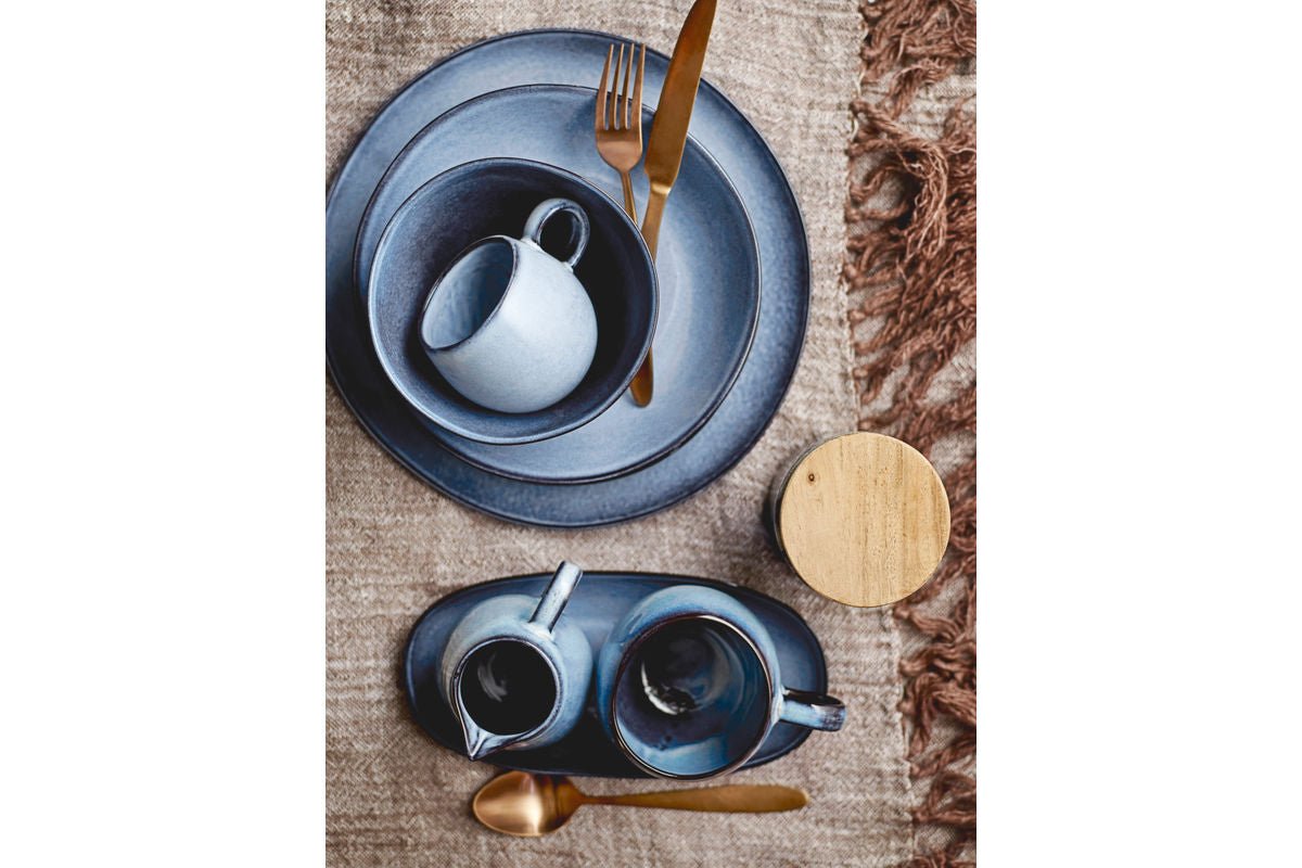 Luxusbetten24 Elani Frühstücksset – Handgefertigtes Steingut, 12‑teilig, für stilvolles Frühstück