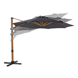 Axi House Cyrus Parasol Rectangular Aluminio Duradero 300 cm Marrón/Gris