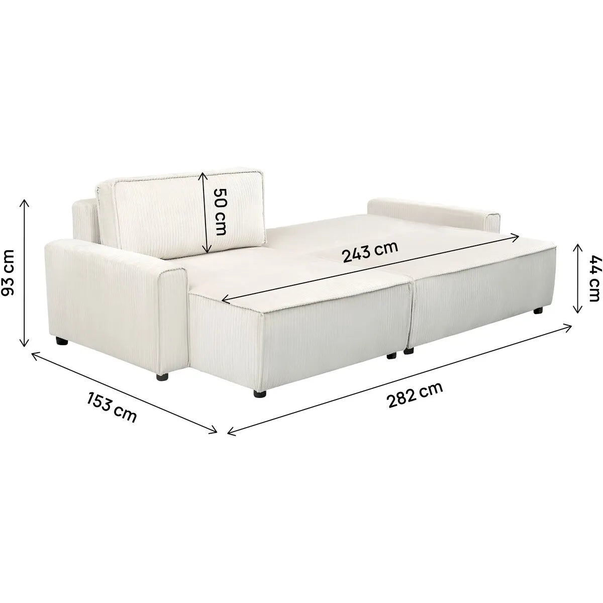 Palozi Sofa Montaigne Sofá de esquina convertible beige 282 × 153 × 93 cm