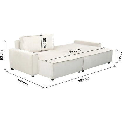 Palozi Sofa Montaigne Sofá de esquina convertible beige 282 × 153 × 93 cm
