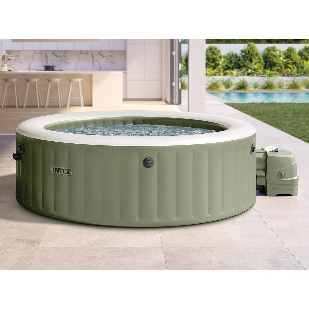 Spa Gonflable Intex PureSpa Olive Rond Bulles 6 Places MKR00014313944
