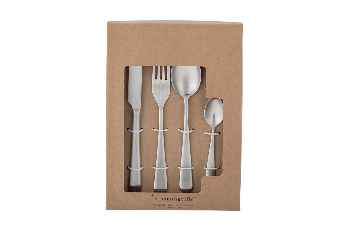 Luxusbetten24 Aurel Besteck-Set Edelstahl mit matter Silberoberfläche, Silber