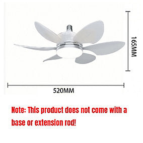 Bextsrack Ventilador de Techo Iluminación Tricolor 3 Velocidades 52 cm