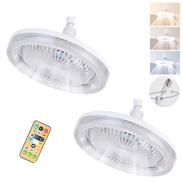 Bextsrack Ventilador Techo LED 3 Niveles 3 Tonos 26x18 cm