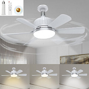 Bextsrack Ventilador Techo 46 cm LED 3000‑6500 K 6 Palas 3 Velocidades