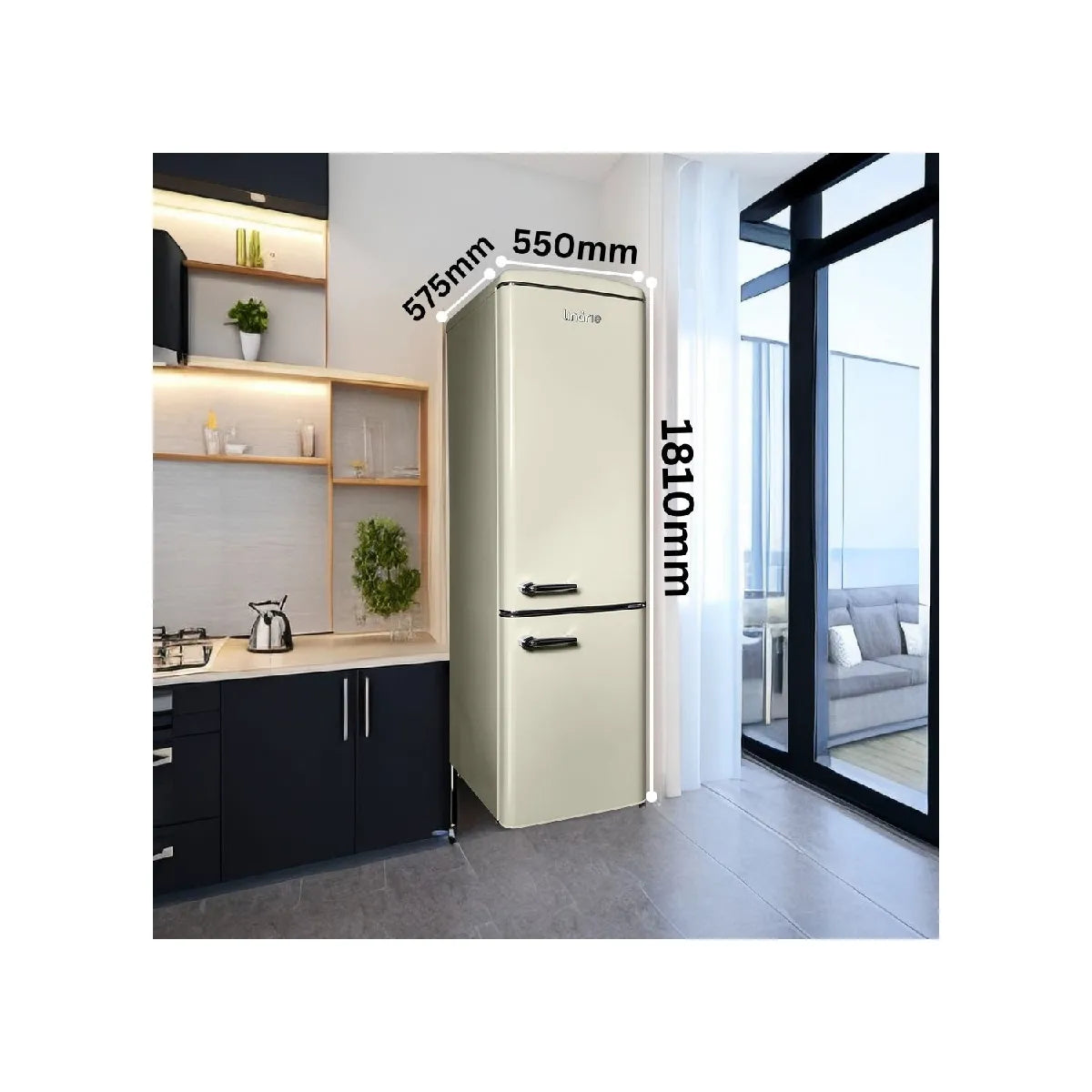 LINARIE LJCO250CREAM Refrigerador Dos Puertas Retro Crema Estático