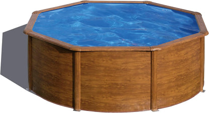 Piscina Elevata Redonda Aspecto Madera 300 x 120 cm