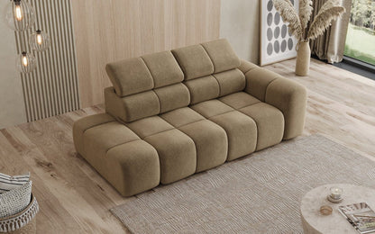 Designer Sofa 3‑Sitzer mit Chaise Longue Mia in Chenille