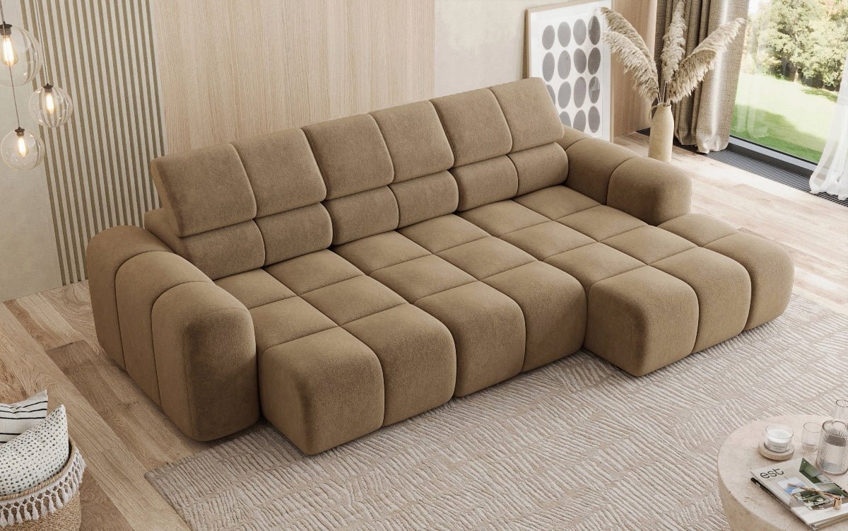Luxusbetten24 Mia L Designer Sofa mit elektrischer Sitzerweiterung