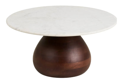 Luxusbetten24 Marvella Couchtisch Marmorplatte Braun