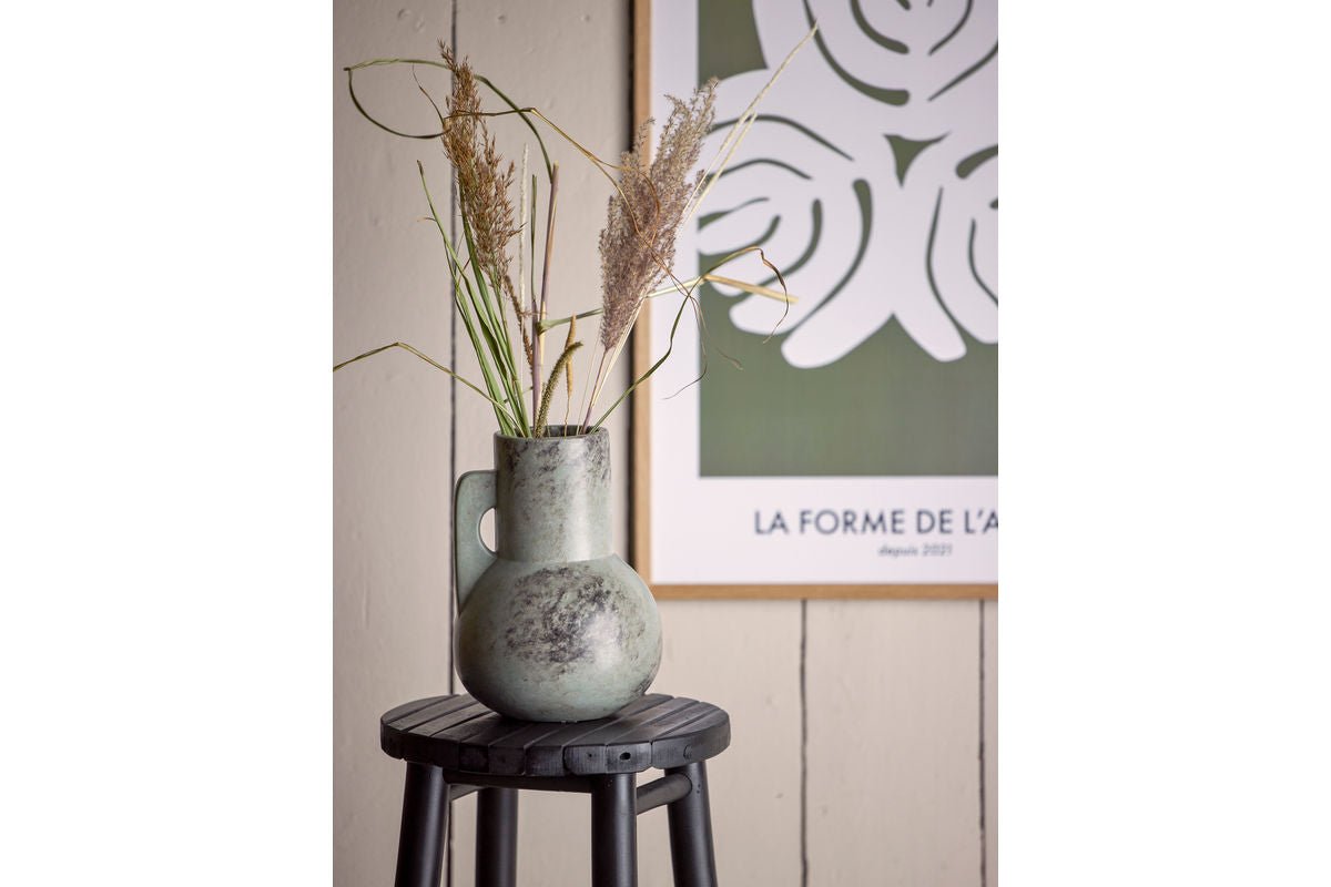 Luxusbetten24 Grounded Keramikvase Grau Eleganz Dekor