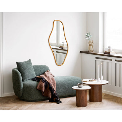 Luxusbetten24 Valnora Beistelltisch Modern Keramikplatte, Braun Weiß, Wohnzimmer