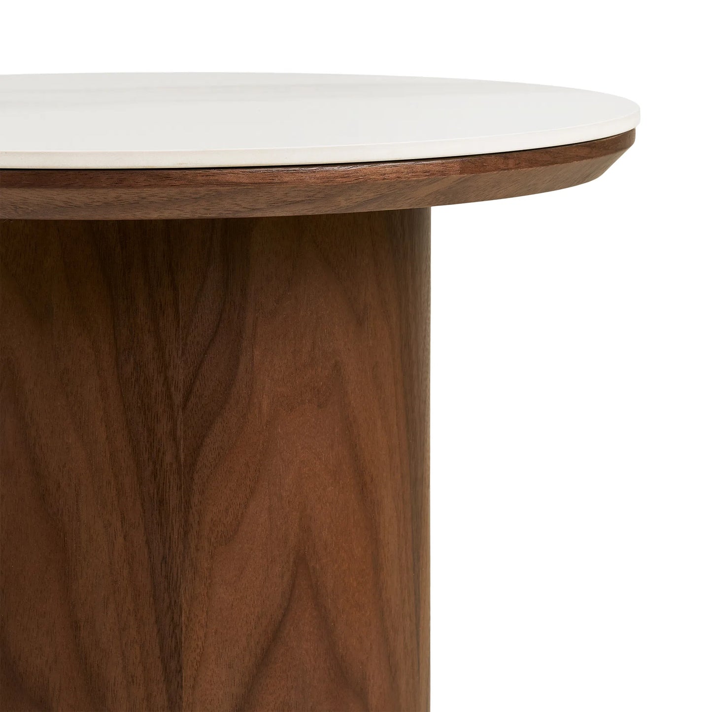 Luxusbetten24 Valnora Beistelltisch Modern Keramikplatte, Braun Weiß, Wohnzimmer